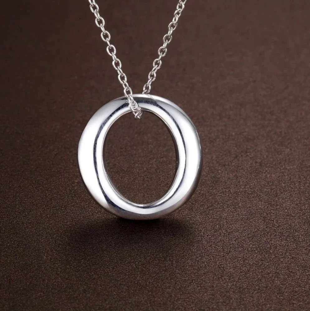 925 Sterling Silver Chain Necklace Men - 뜨거운 925 스털링 실버 간단한 O