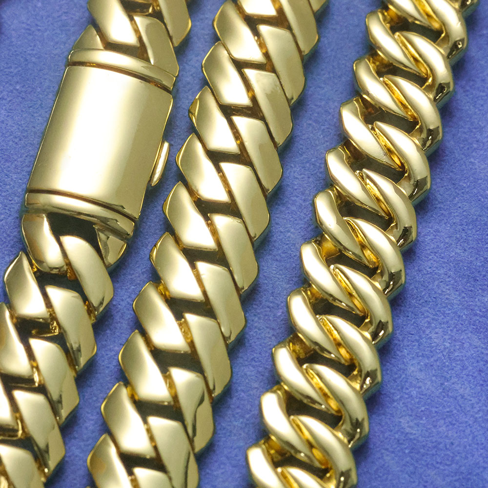 Cuban Link Chain 12Mm - ESKEEM 하이폴리쉬드 모나코 체인 스무스 목걸이