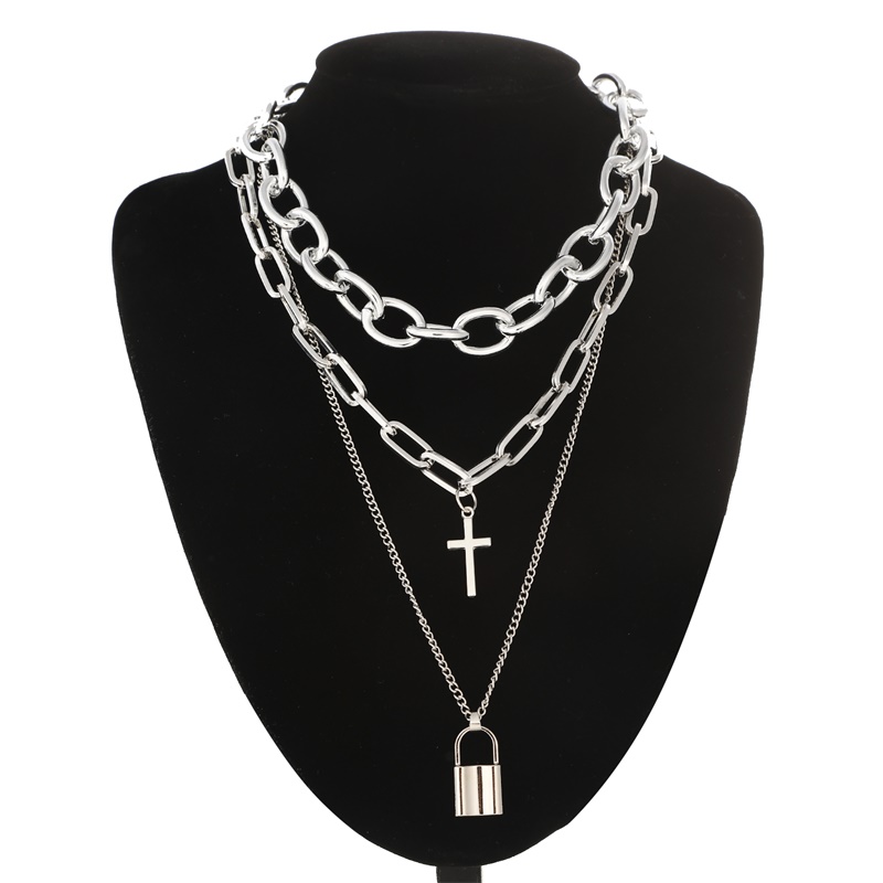 Layered Pendant Necklace Aesthetic - FNQUFUJ 계층화 된 그런지 미적 보석