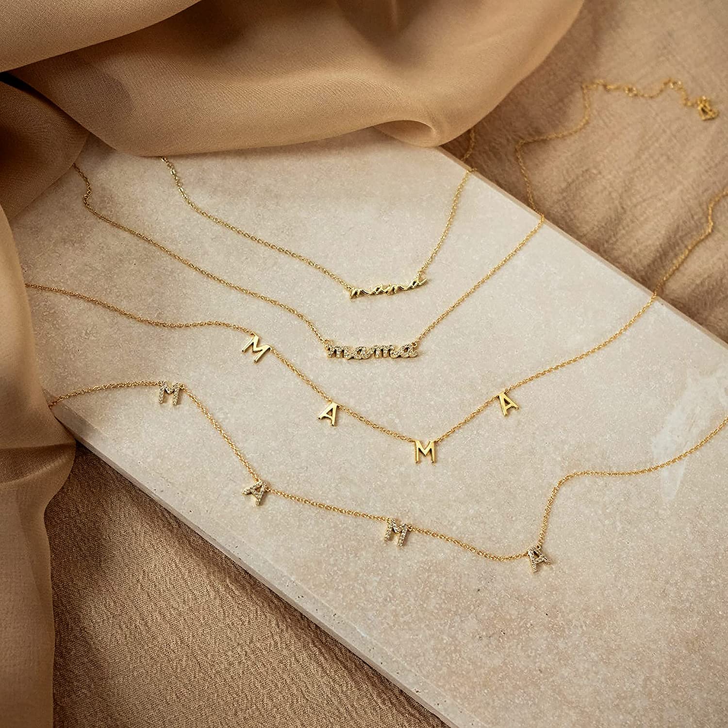 Initial Letter Necklace 18K Gold - GD 도매 우아한 선물 변색 방지