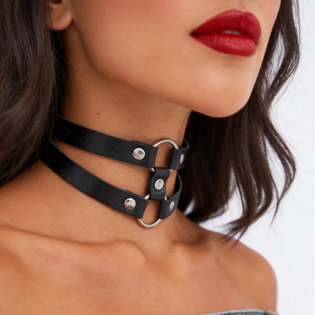 Goth Punk Spike Choker - 패션 PU 가죽 스파이크 초커 펑크
