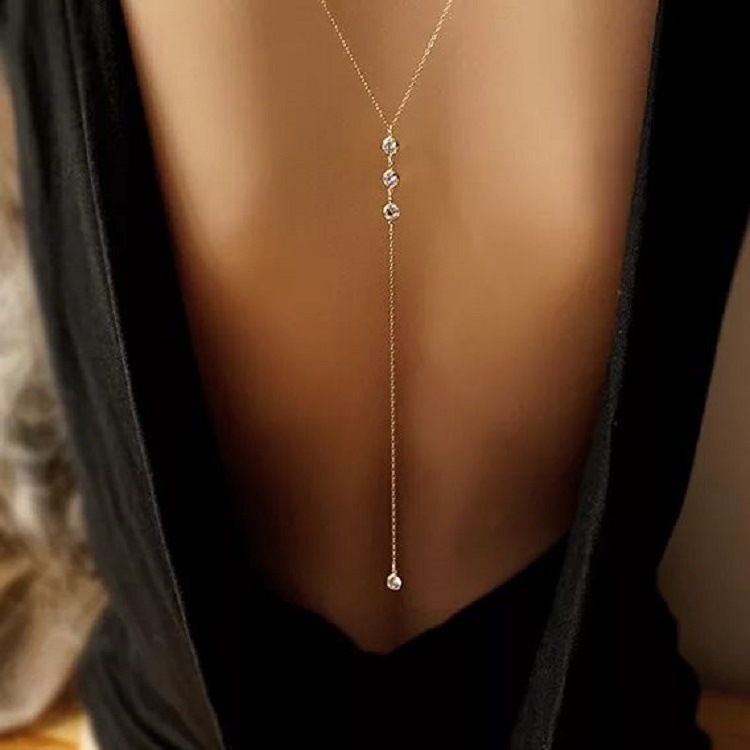 Body Jewelry - 새로운 라인스톤 섹시 여성 백 체인