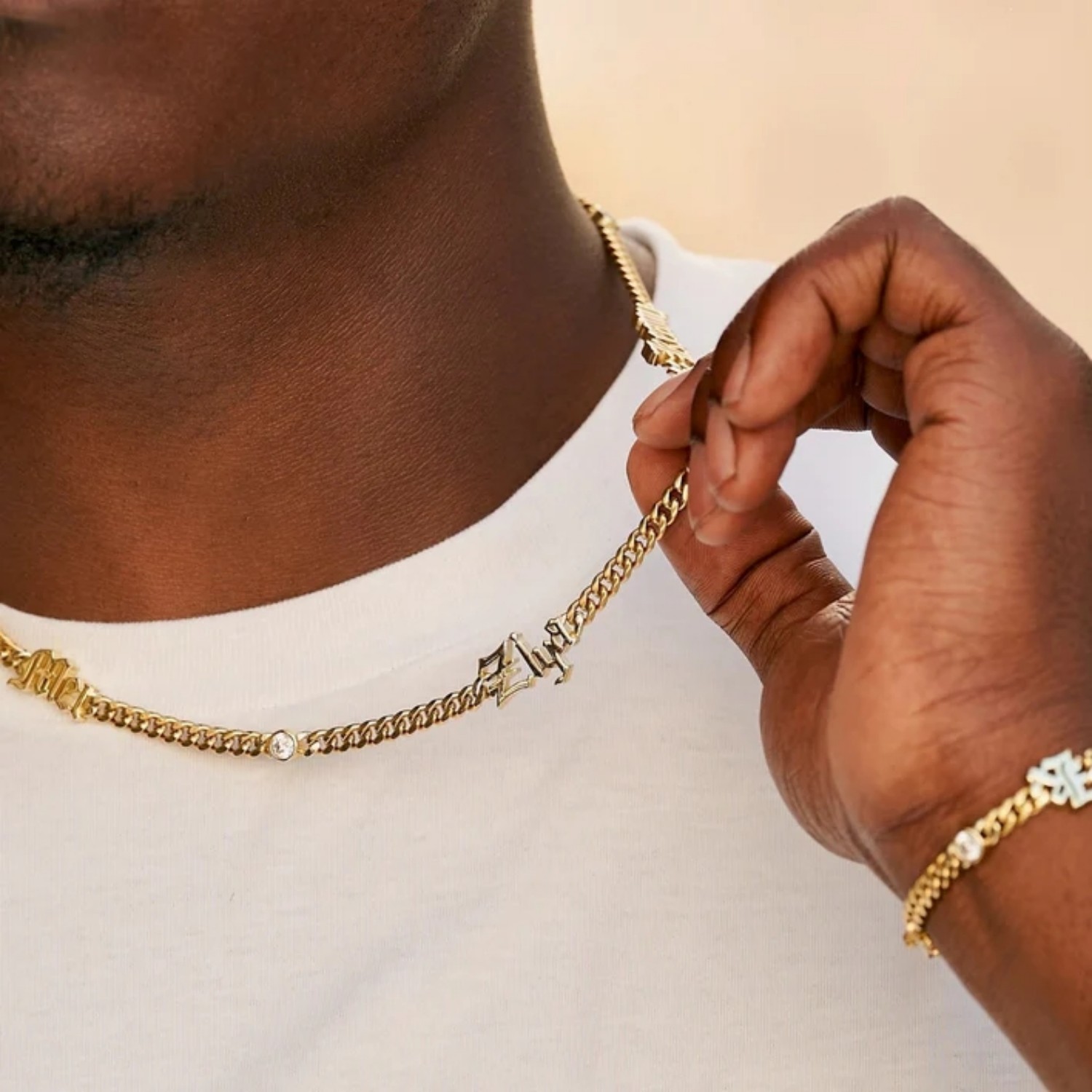Cuban Link Chain 12Mm - 커스텀 올드 잉글리쉬 이름 목걸이 (쿠반