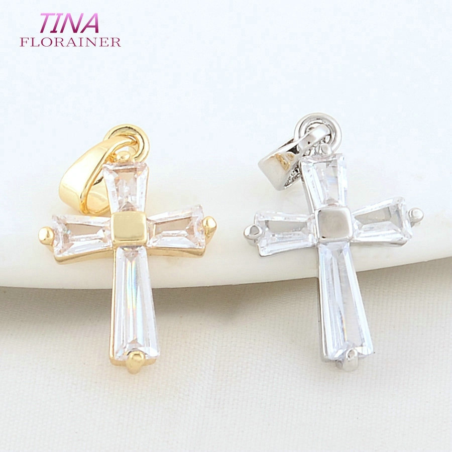 Cross Pendant Necklace Gold - 6PCS 12*18MM 14K 골드 컬러 황동