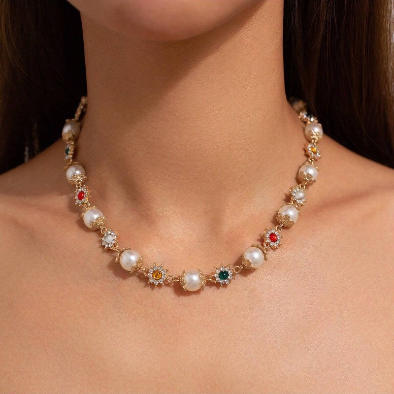 Pearl Choker Necklace Vintage - 잉마크 빈티지 진주 초커 목걸이 여성용