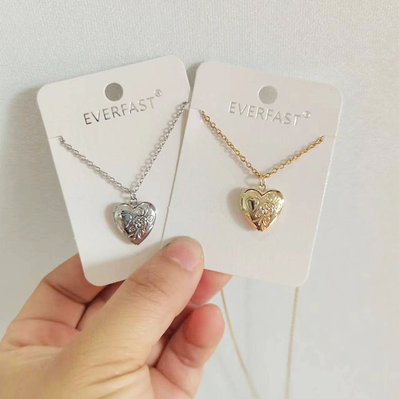 Heart Locket Necklace Photo - 1pc 작은 심장 14mm 사진 프레임