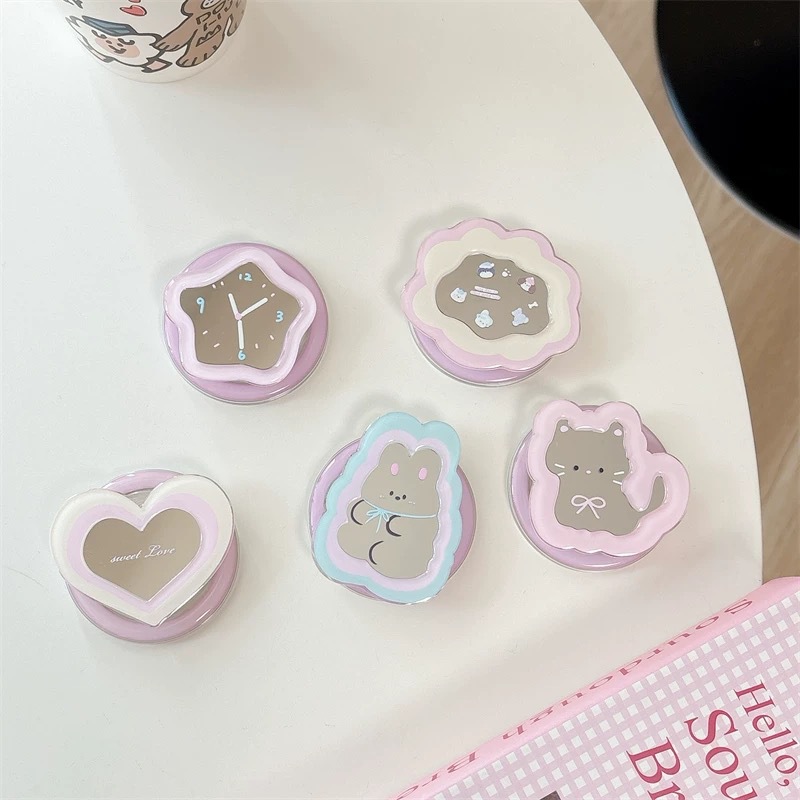 Watch Accessories - 카툰 미러 텔레스코픽 폰 스탠드 카와이