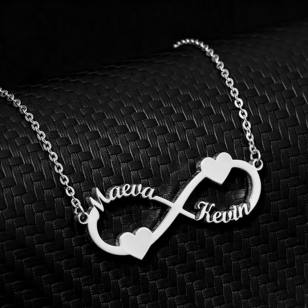 Custom Name Necklace Stainless Steel - 맞춤 이름 목걸이 인피니티 하트 펜던트