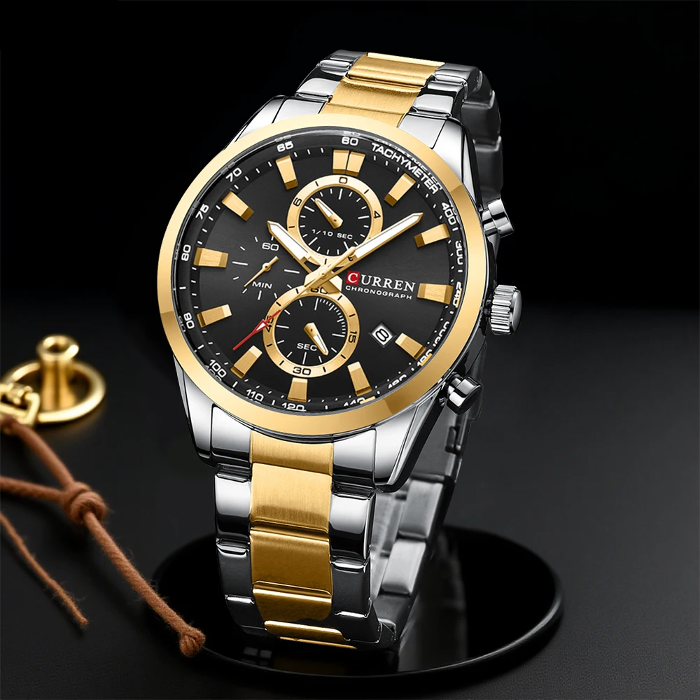 Watch Accessories - CURREN 캐주얼 쿼츠 크로노 스포츠 시계