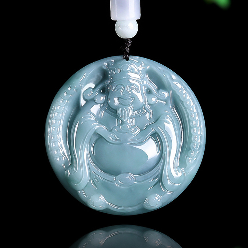 Necklaces - 버마산 비취 재질의 부의 신 펜던트
