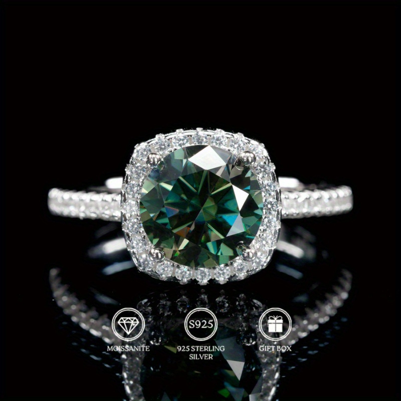 Moissanite Engagement Ring 1 Carat - 1PC 1/2/3 캐럿 라운드 컷 그린
