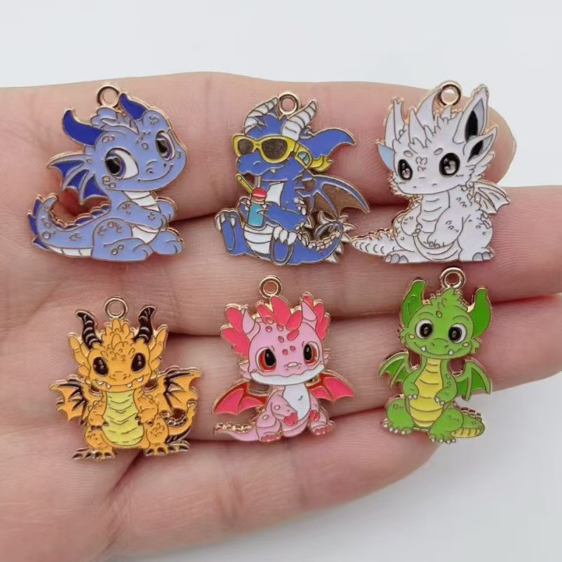 Earrings - 10pcs 개인화 된 작은 비행 드래곤