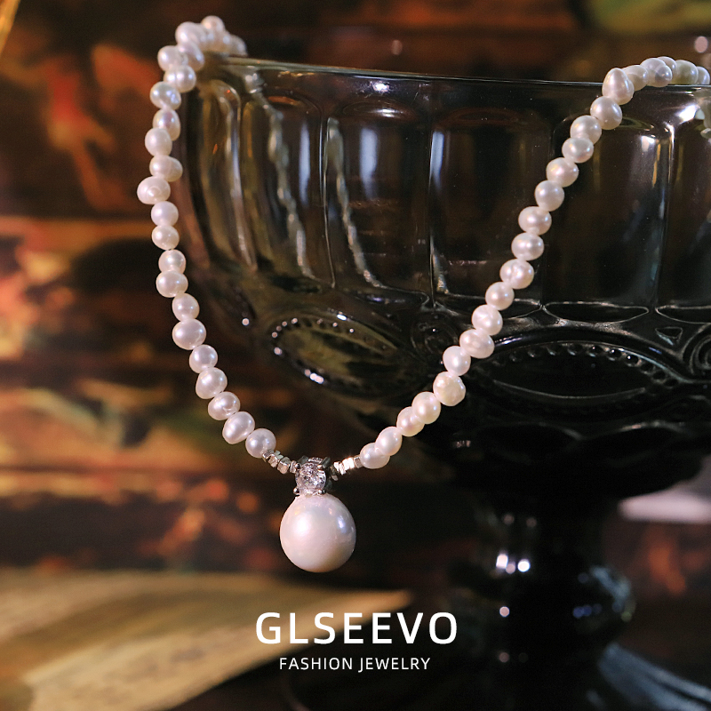 Pearl Choker Necklace Vintage - 새로운 패션 담수 진주 지르콘 목걸이