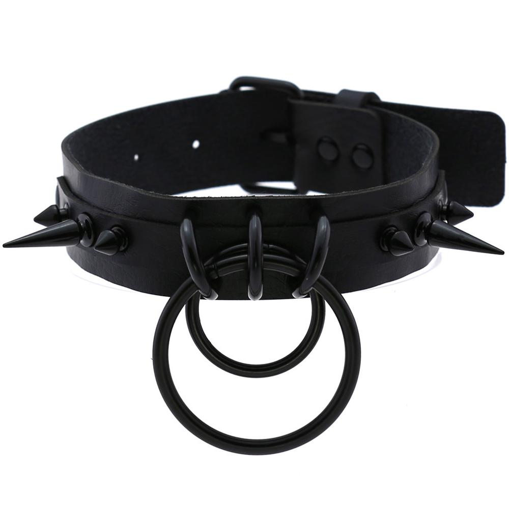 Goth Punk Spike Choker - 여성용 블랙 스파이크 초커, 고스 가죽,