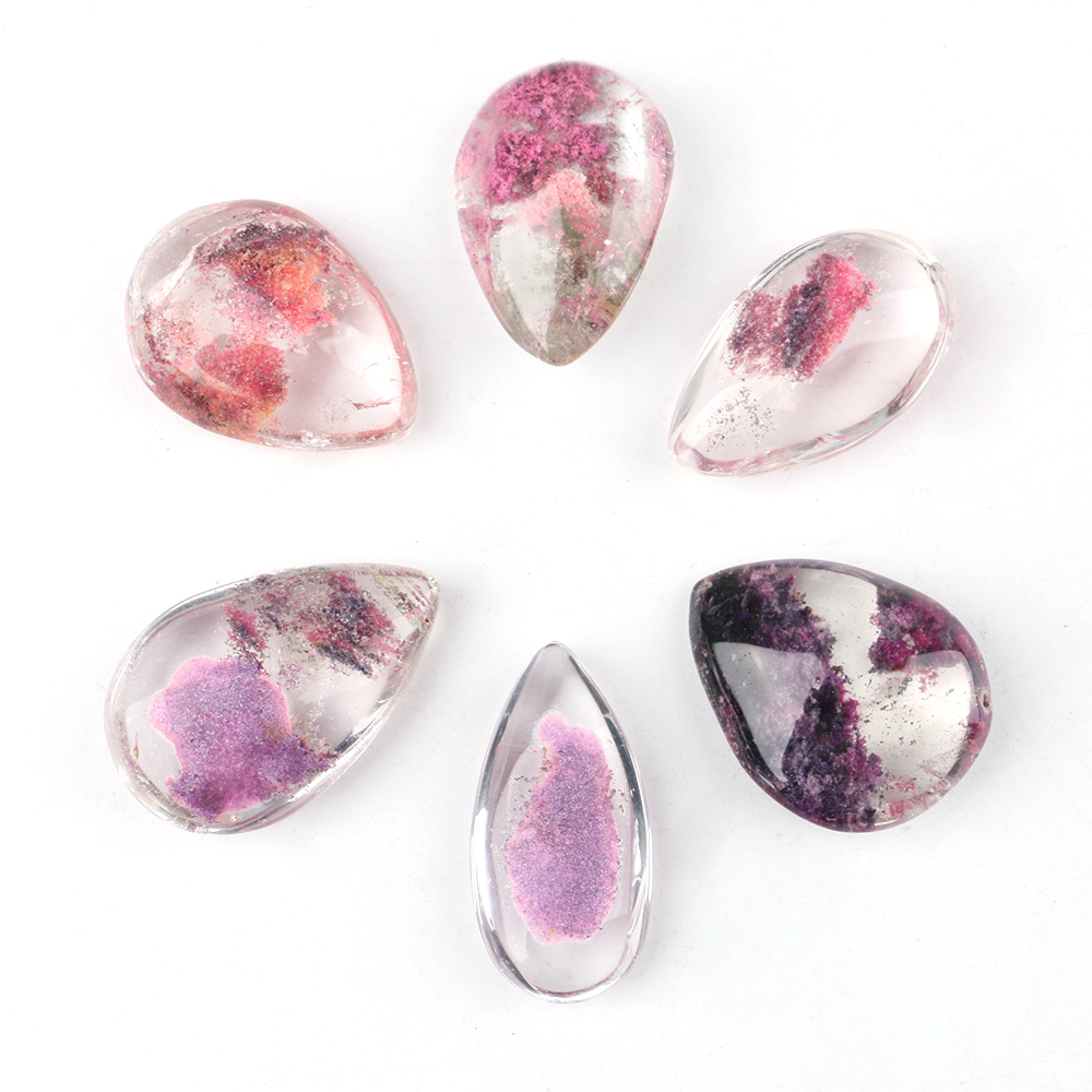 Crystal Pendant Necklace Natural Stone - 고스트 팬텀 크리스탈 퍼플 쿼츠 비드