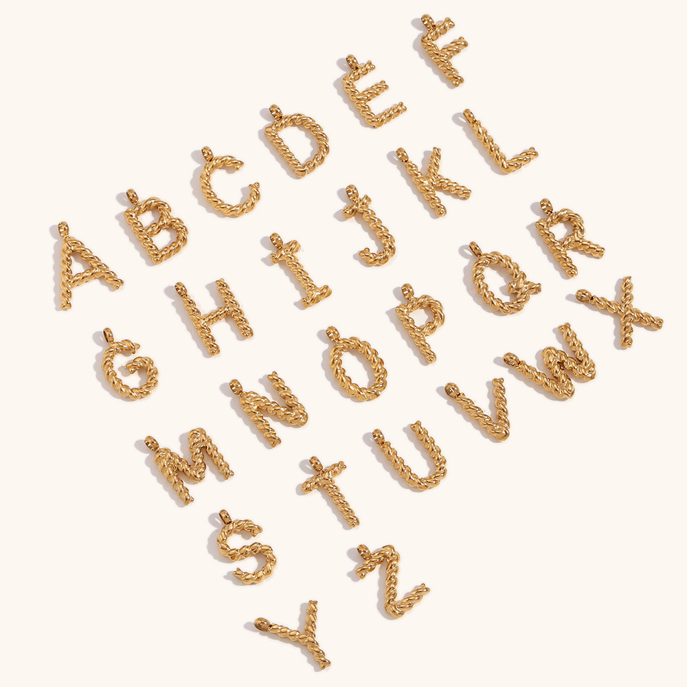 Initial Letter Necklace 18K Gold - 개인 맞춤형 3D 이니셜 목걸이, 미니