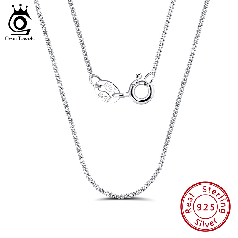 925 Sterling Silver Chain Necklace Men - ORSA JEWELS 이탈리아어 925 스털링 실버