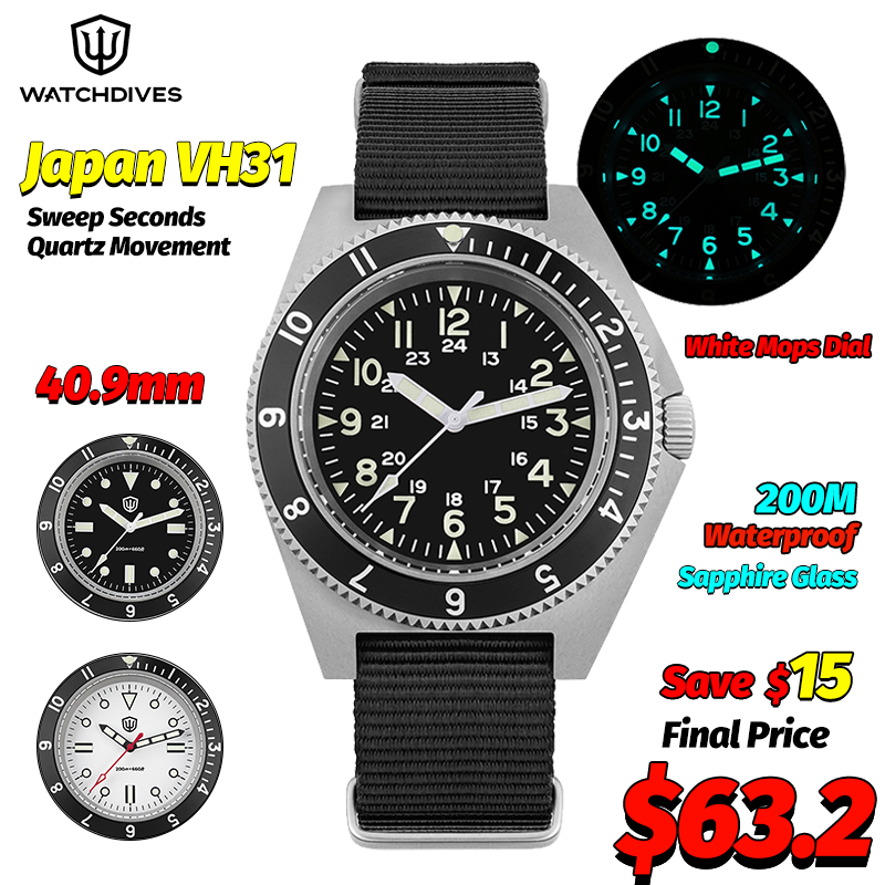 Watch Accessories - Watchdives WD1972 쿼츠 시계 사파이어 빛나는