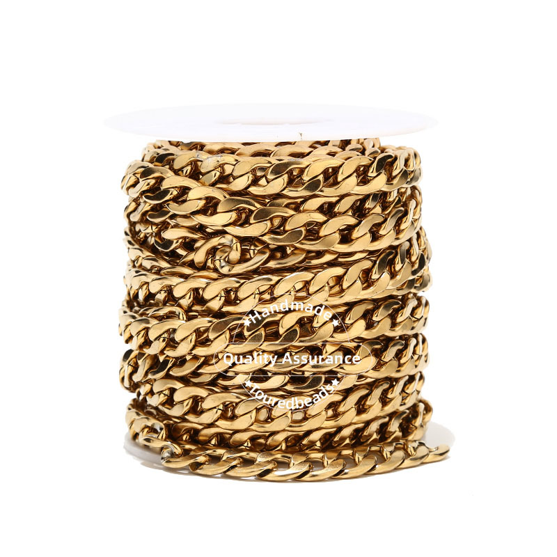 Cuban Link Chain 12Mm - 1m 골드 톤 12mm 너비 무거운
