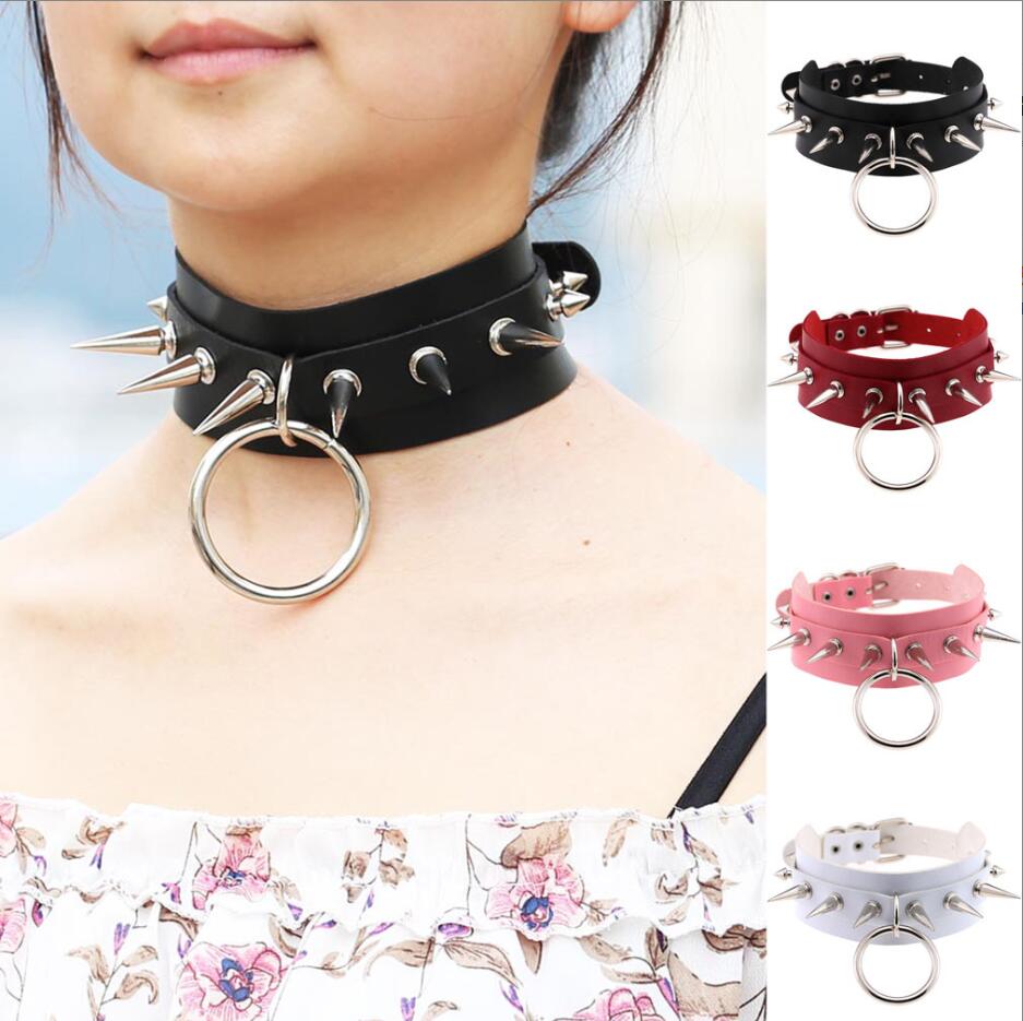 Goth Punk Spike Choker - 롱 스파이크 초커 펑크 칼라 여성