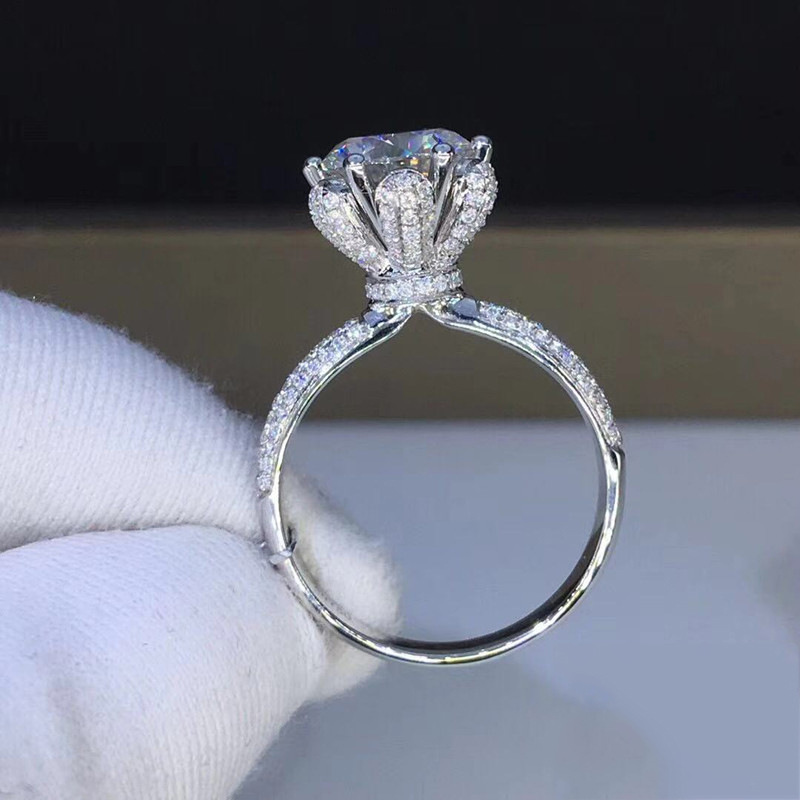 Moissanite Engagement Ring 1 Carat - 모거나이트 반지 VVS1 등급 실험실에서 재배한