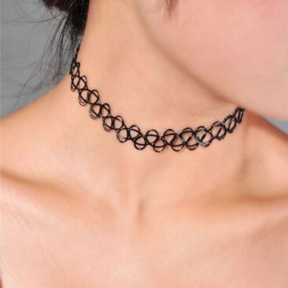 Pearl Choker Necklace Vintage - 멀티 컬러 꼰 물고기 실 목걸이,