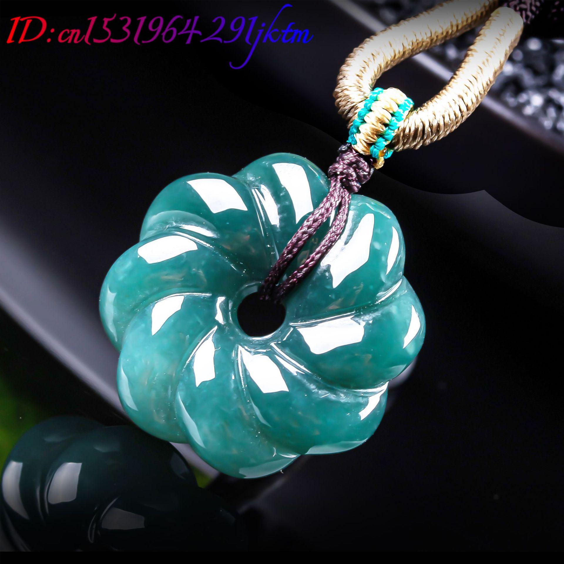 천연 버마산 비취 꽃 모양 펜던트 목걸이 액세서리 보석 - Necklaces 리뷰 및 가격