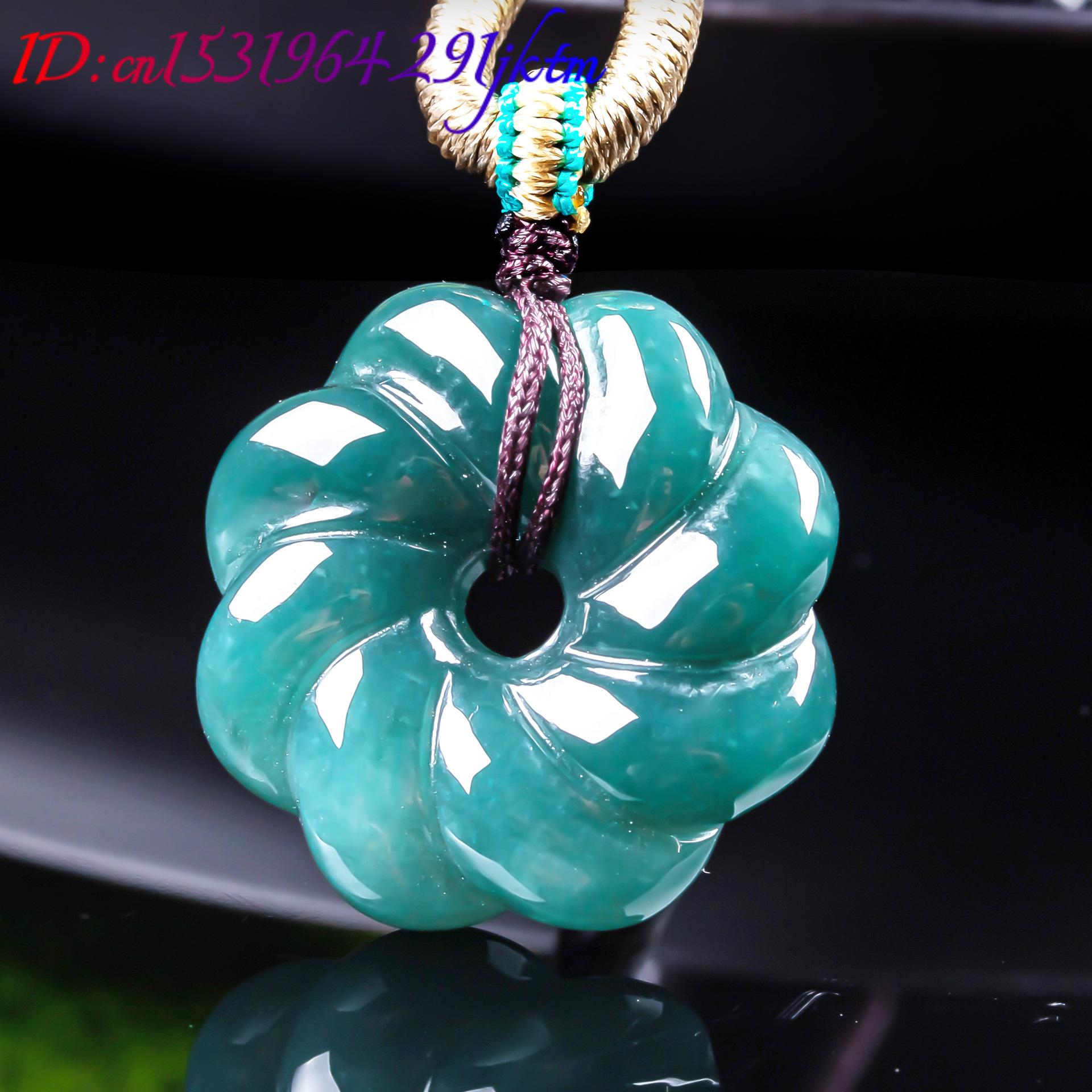 천연 버마산 비취 꽃 모양 펜던트 목걸이 액세서리 보석 - Necklaces 리뷰 및 가격
