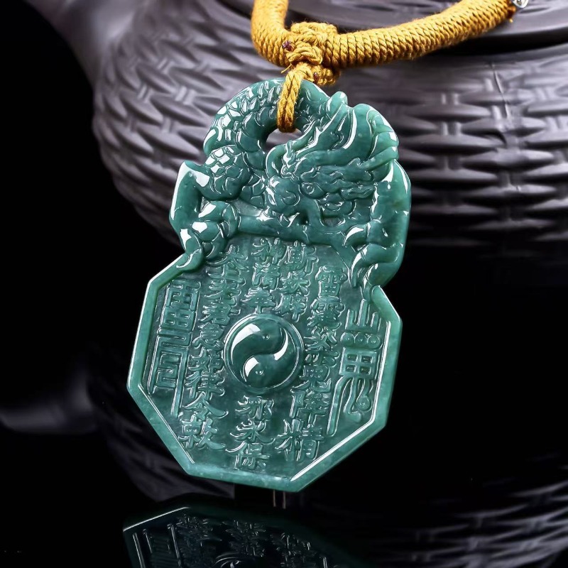 천연 진짜 에메랄드 블루 워터 마운틴 고스트 코인 펜던 - Necklaces 리뷰 및 가격
