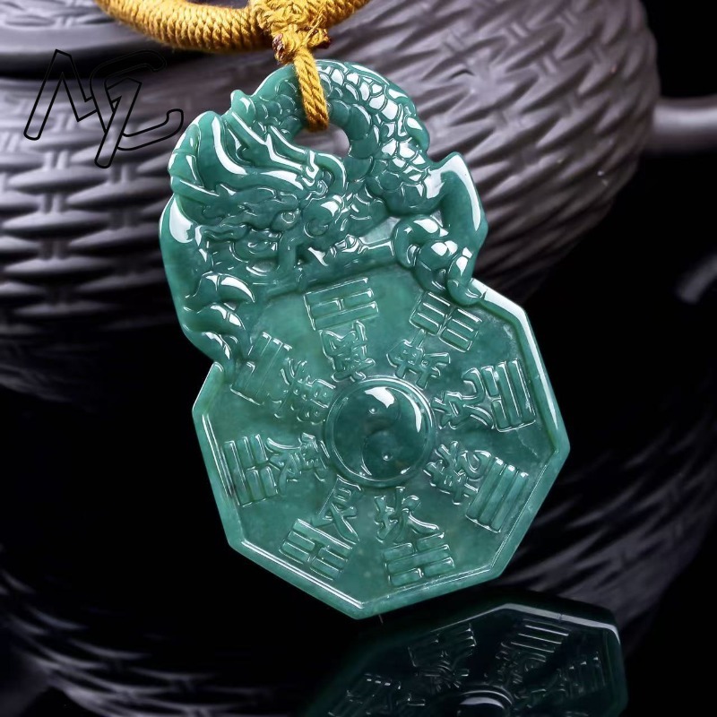 천연 진짜 에메랄드 블루 워터 마운틴 고스트 코인 펜던 - Necklaces 리뷰 및 가격