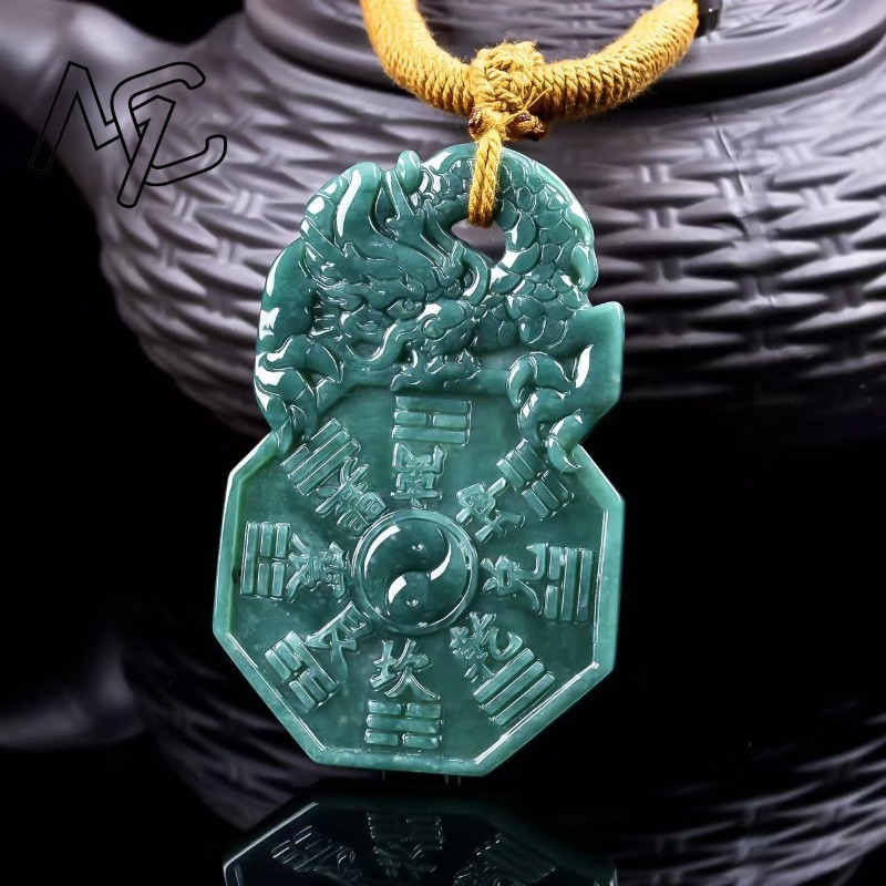 천연 진짜 에메랄드 블루 워터 마운틴 고스트 코인 펜던 - Necklaces 리뷰 및 가격