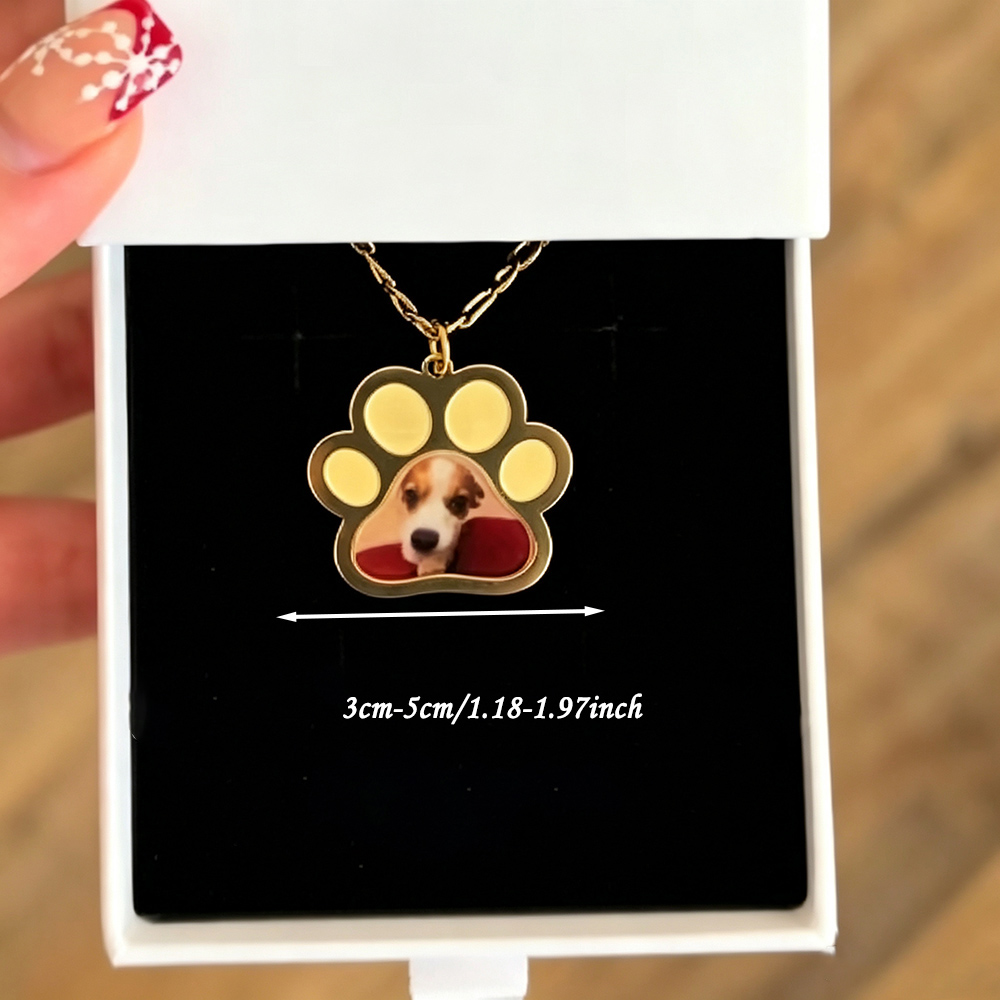개인화 된 애완 동물 발 색깔 인쇄 사진 목걸이 스테인 - Custom Name Necklace Stainless Steel 리뷰 및 가격