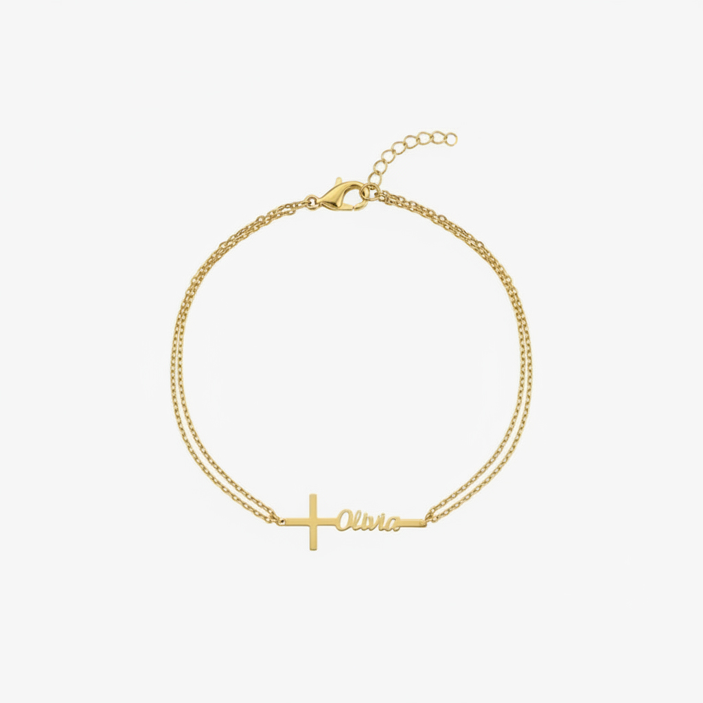맞춤 세례 이름 팔찌 개인 맞춤 스테인리스 스틸 18K - Cross Pendant Necklace Gold 리뷰 및 가격