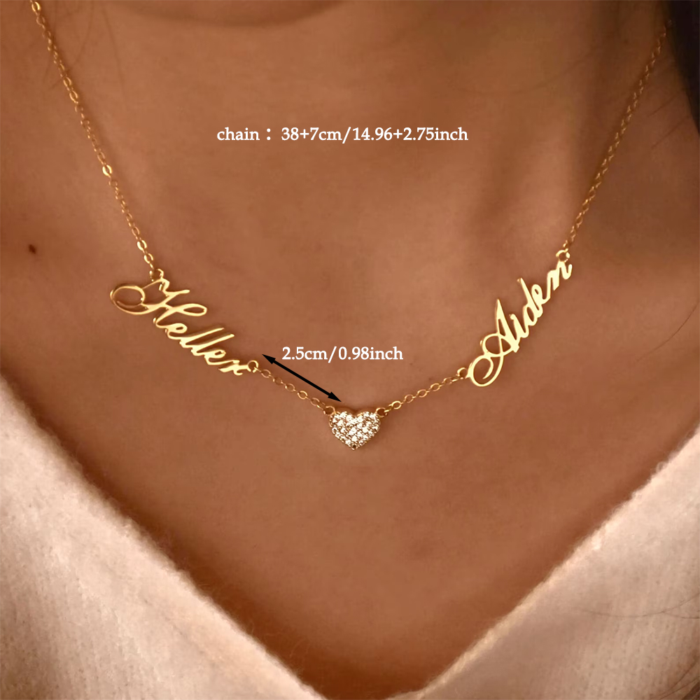 여성을위한 사용자 정의 두 이름 목걸이 크리스마스 여러 - Custom Name Necklace Stainless Steel 리뷰 및 가격
