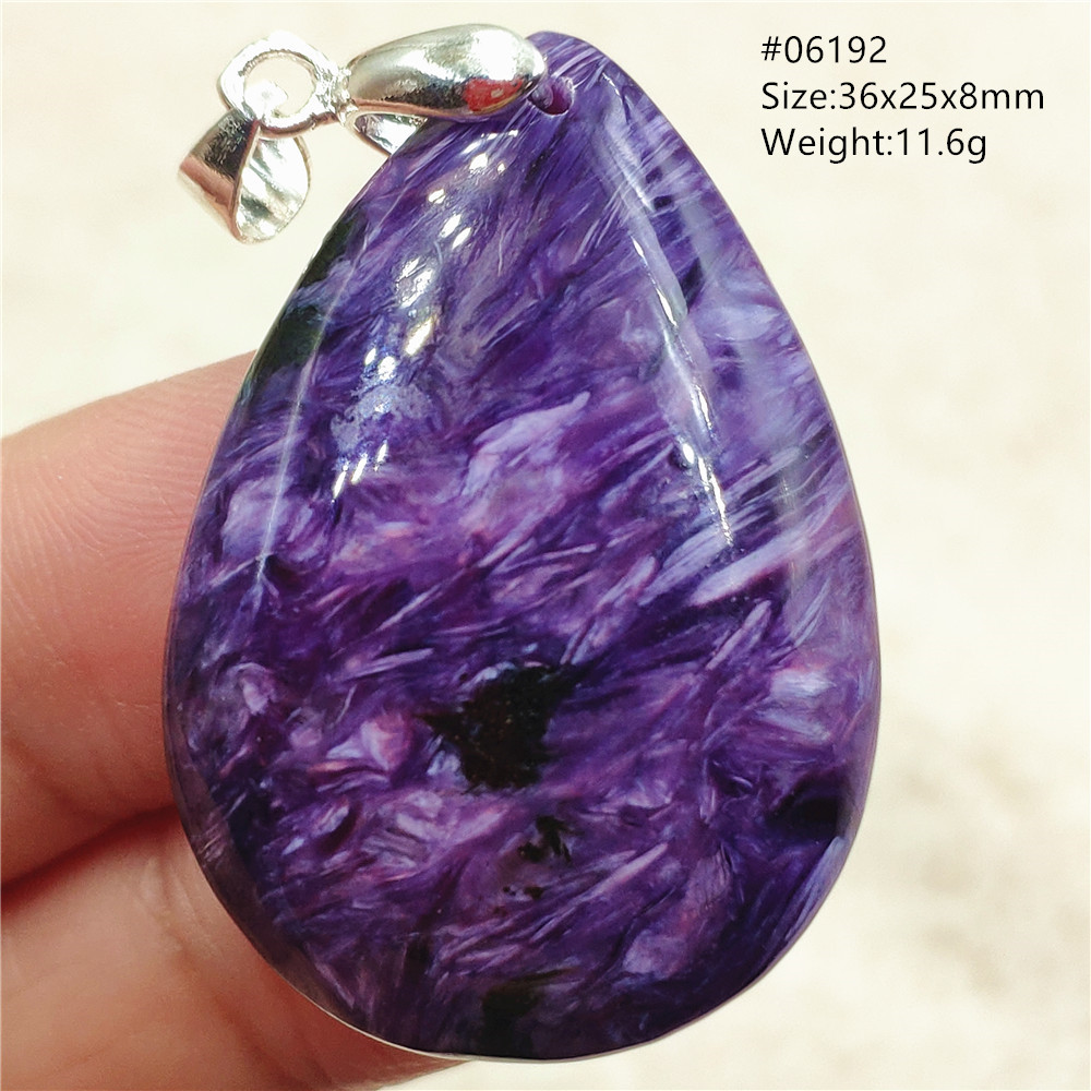 천연 보라색 Charoite 워터 드롭 보석 펜던트 여 - 925 Sterling Silver Chain Necklace Men 리뷰 및 가격