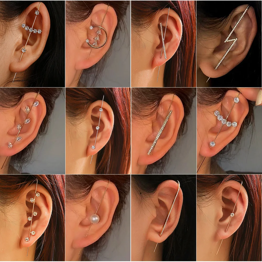 새로운 스타일의 지르콘 장식 개인 맞춤형 심플 펀칭 여 - Earrings 리뷰 및 가격