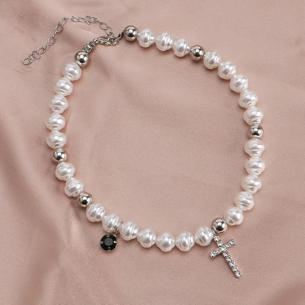 여성용 빈티지 펜던트 크리스탈 크로스 넥 쥬얼리, 모조 - Pearl Choker Necklace Vintage 리뷰 및 가격