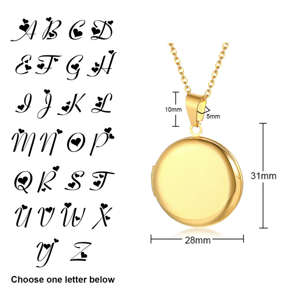 여성 및 소녀용 무료 각인 이니셜 하트 로켓 펜던트,  - Heart Locket Necklace Photo 리뷰 및 가격