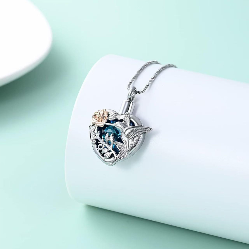 벌새 하트 유골함 로켓 목걸이 (장례용 유골함 로켓 목 - Heart Locket Necklace Photo 리뷰 및 가격