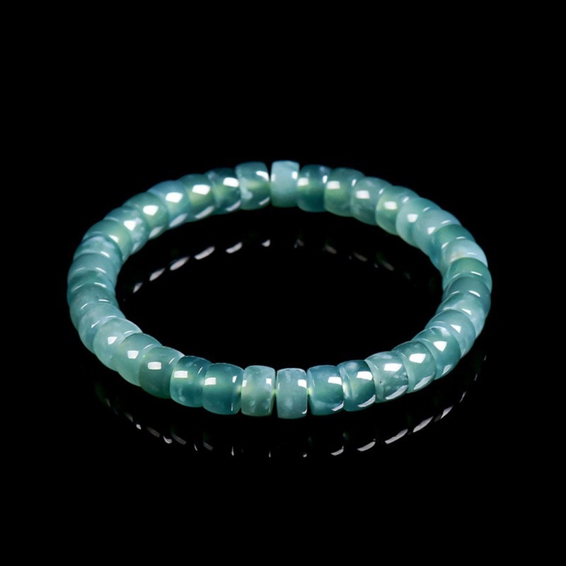 천연 A급 비취 블루 워터 올드 스타일 배럴, 아이스  - Bracelets 리뷰 및 가격