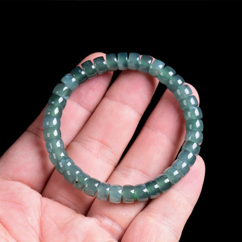 천연 A급 비취 블루 워터 올드 스타일 배럴, 아이스  - Bracelets 리뷰 및 가격