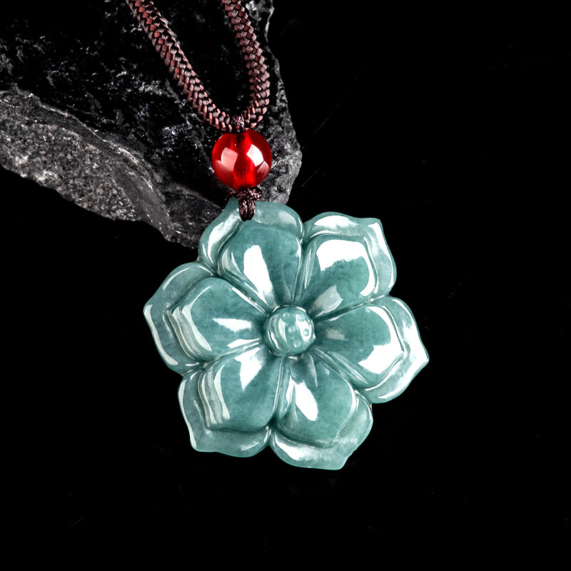버마산 경옥 꽃 펜던트 목걸이 스톤 패션 액세서리 부적 - Necklaces 리뷰 및 가격