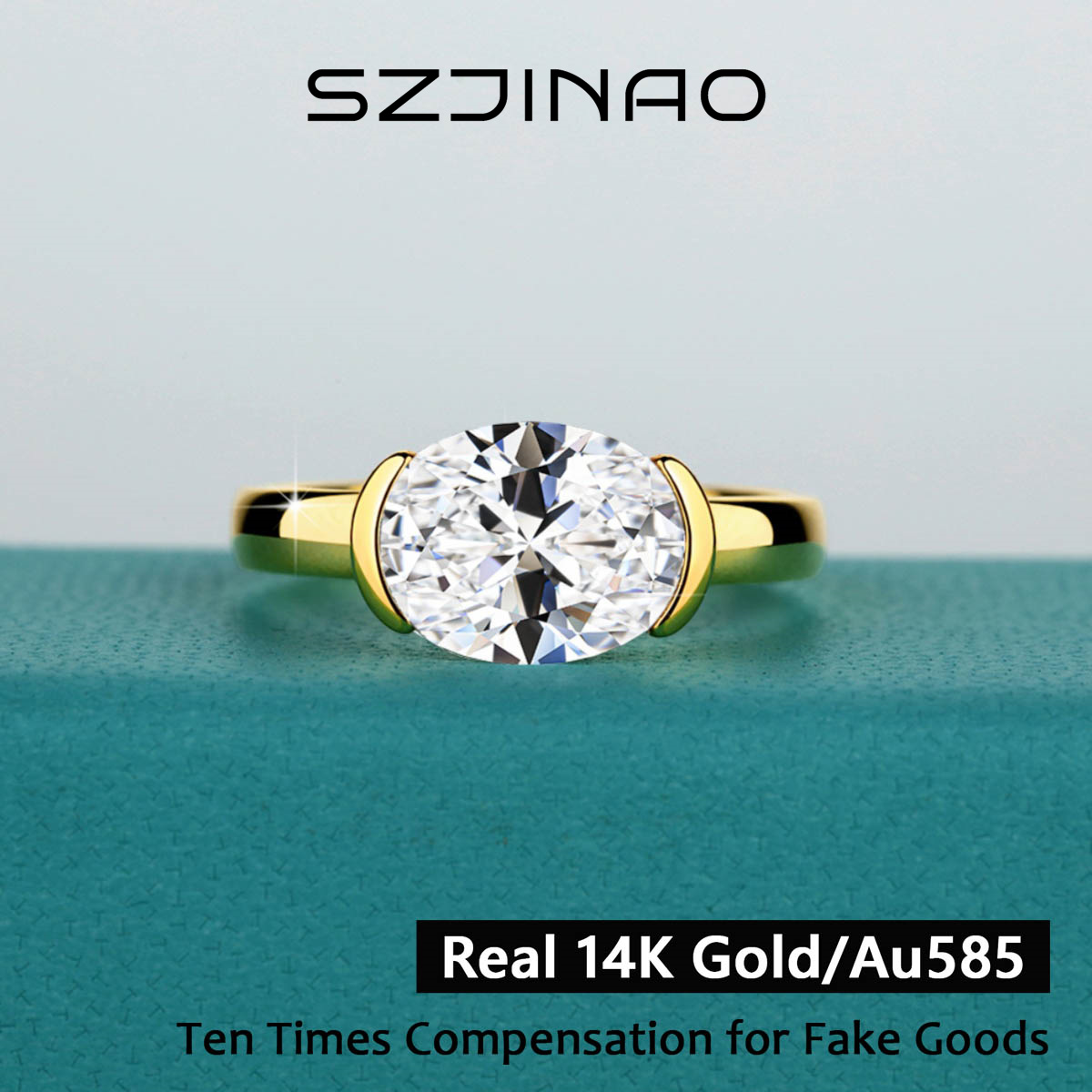 여성을위한 14K 골드 인증 타원형 컷 Moissani - Moissanite Engagement Ring 1 Carat 리뷰 및 가격