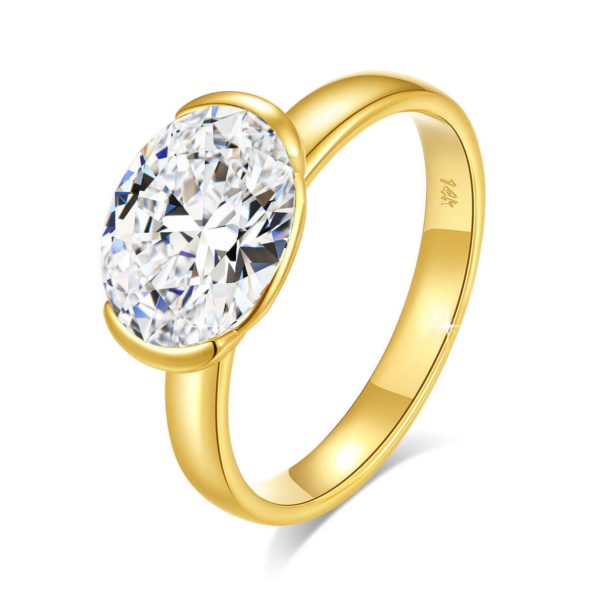 여성을위한 14K 골드 인증 타원형 컷 Moissani - Moissanite Engagement Ring 1 Carat 리뷰 및 가격