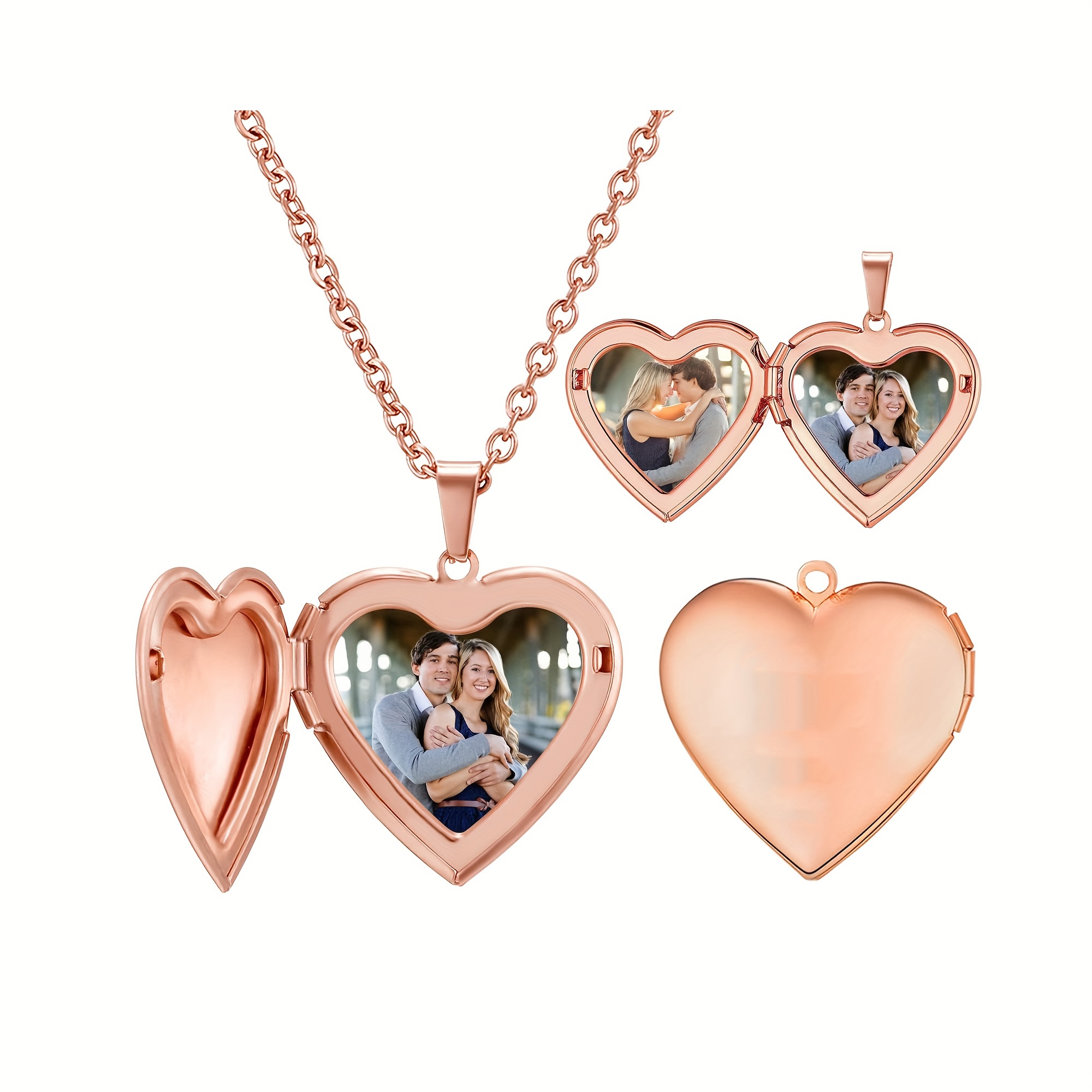 맞춤형 1/2 사진 하트 로켓 펜던트 목걸이, 사진 D - Heart Locket Necklace Photo 리뷰 및 가격