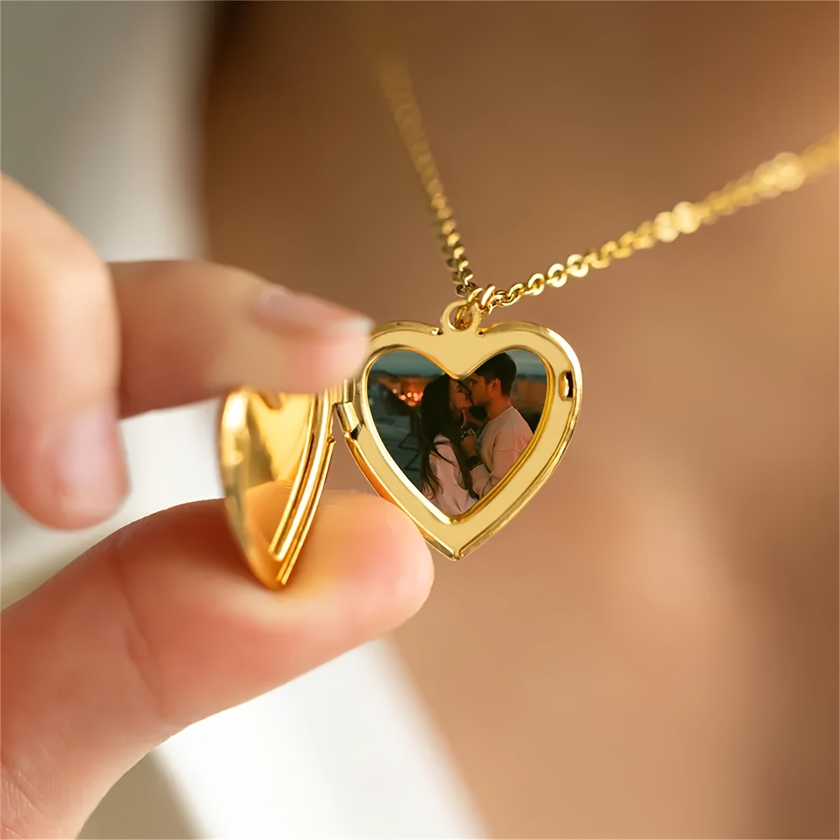 맞춤형 1/2 사진 하트 로켓 펜던트 목걸이, 사진 D - Heart Locket Necklace Photo 리뷰 및 가격