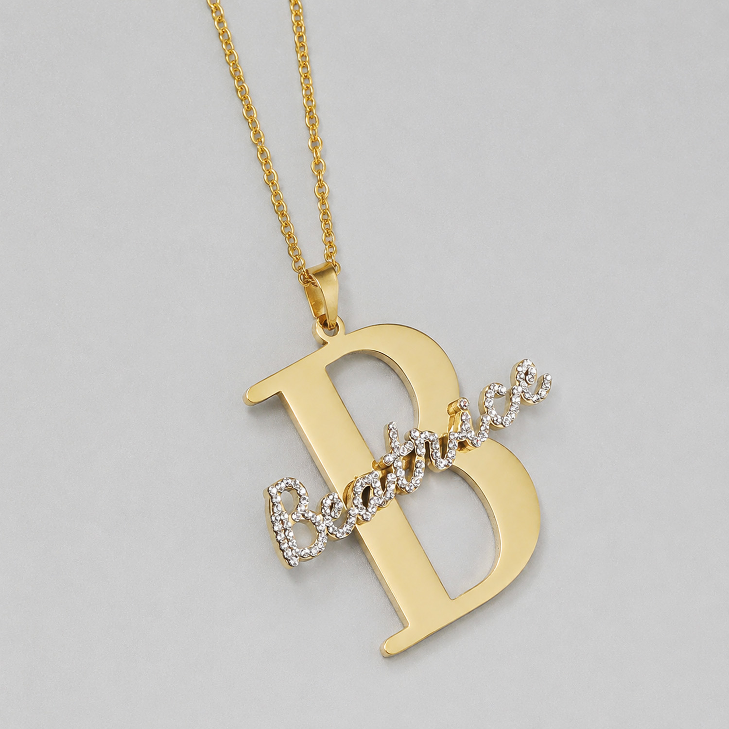 Qitian 맞춤형 다이아몬드 이니셜 목걸이, 라인스톤 - Initial Letter Necklace 18K Gold 리뷰 및 가격