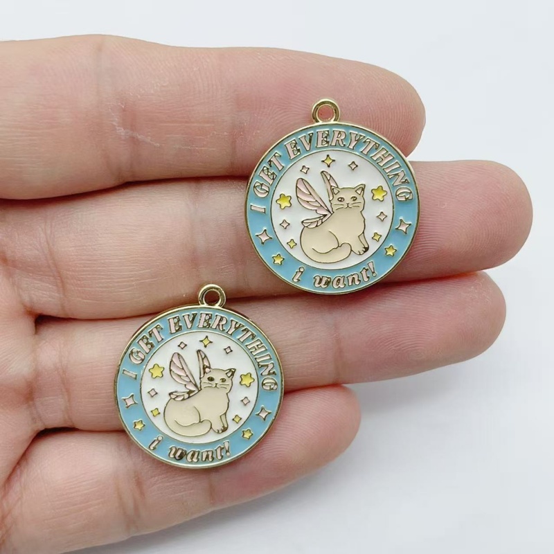 10개입 만화 고양이 발바닥 하트 모양 에나멜 합금 참 - Earrings 리뷰 및 가격