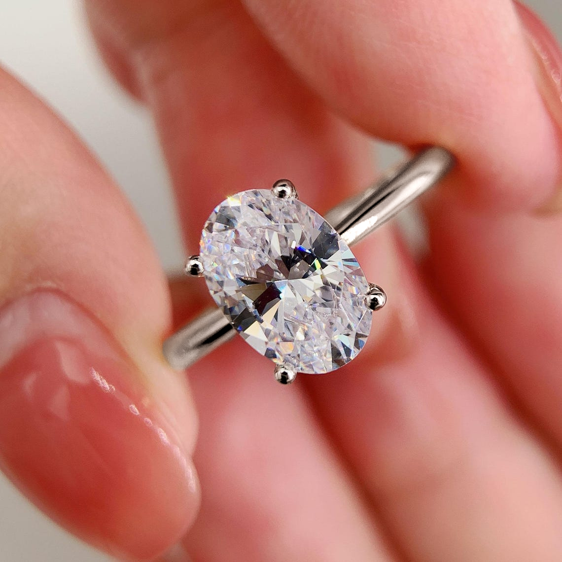 여성을 위한 1/2/3 캐럿 오벌 컷 모이사나이트 약혼 - Moissanite Engagement Ring 1 Carat 리뷰 및 가격