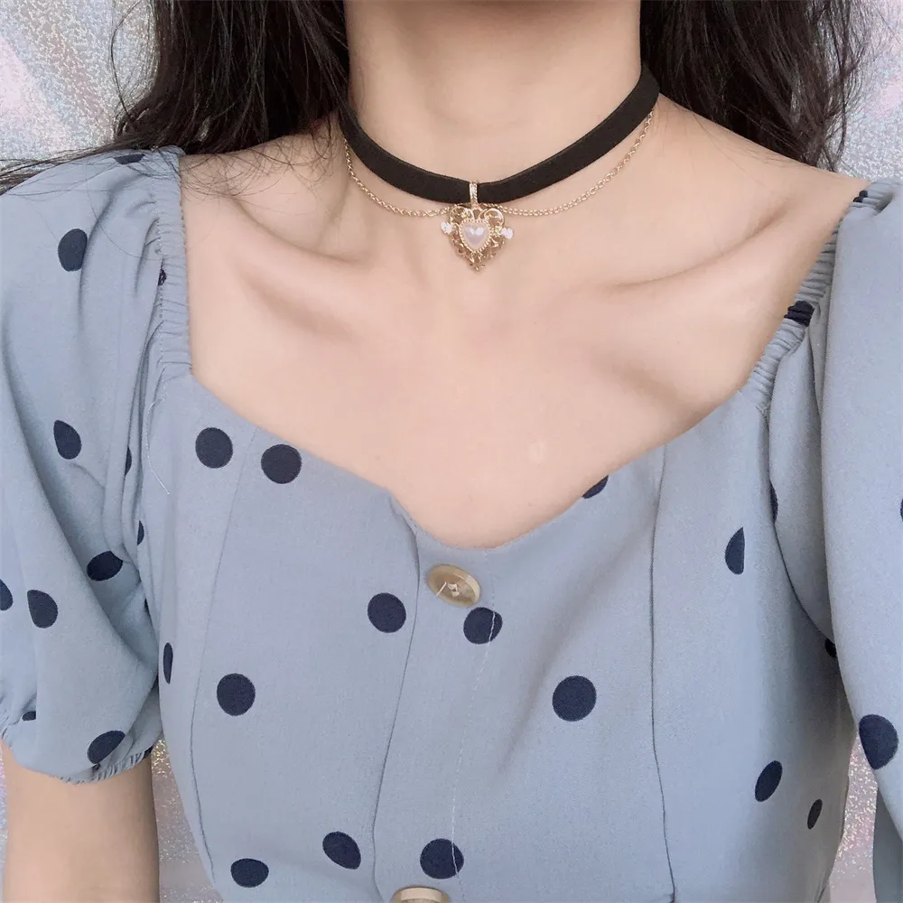 빈티지 벨벳 체인 초커 목걸이 고딕 하트 모조 진주 펜 - Pearl Choker Necklace Vintage 리뷰 및 가격